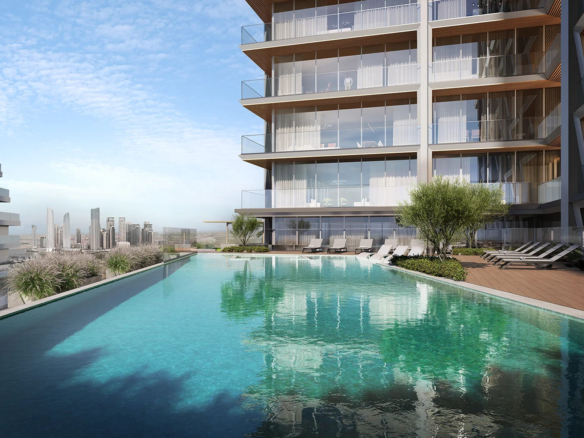 Binghatti Moonlight residential building exterior in JVC