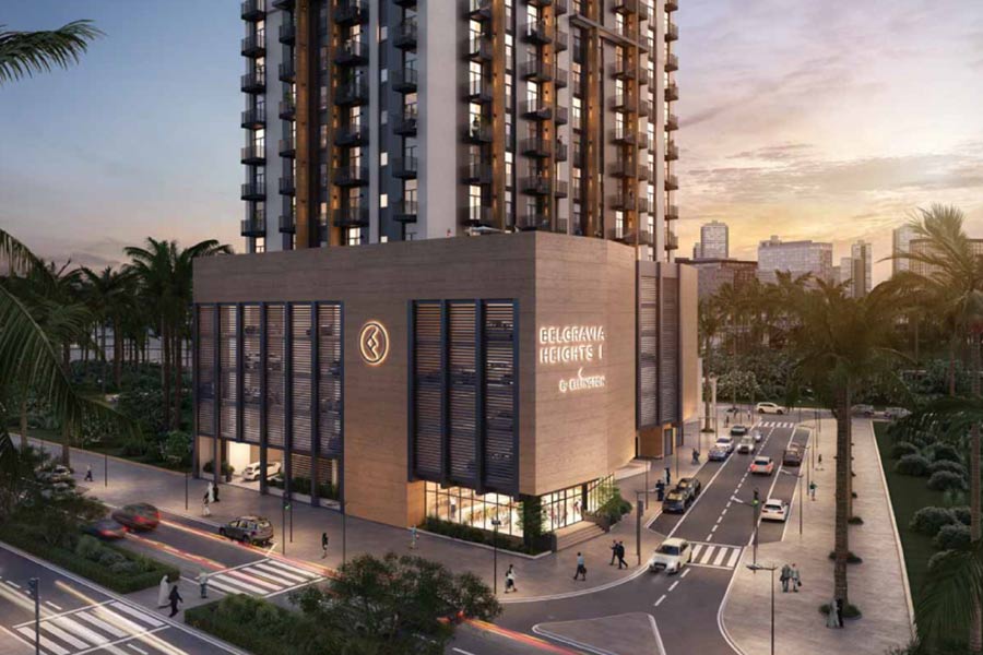 Belgravia Heights I exterior view JVC Dubai
