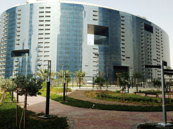 The Arc residential building exterior in Nad Al Sheba